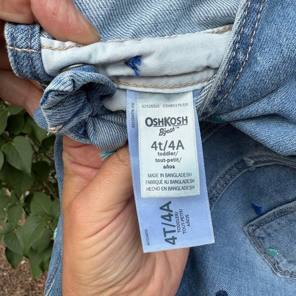 OshKosh B'gosh Denim Overalls with Hand embroidered Heart Details - Picture 11 of 12